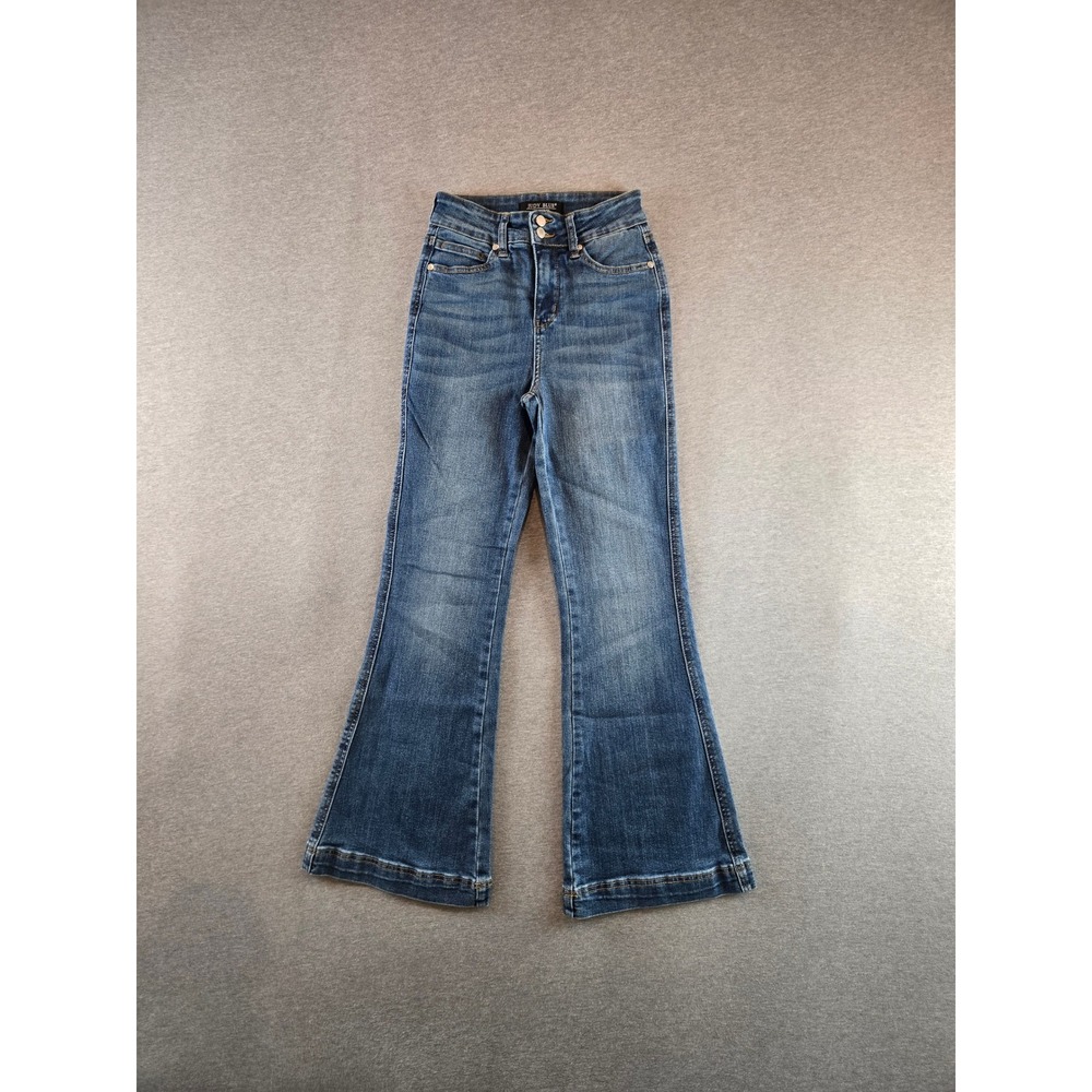Judy Blue Flare‎ Jeans Womens 0/24 Petite Medium Wash High Rise JB881018 MD-PT